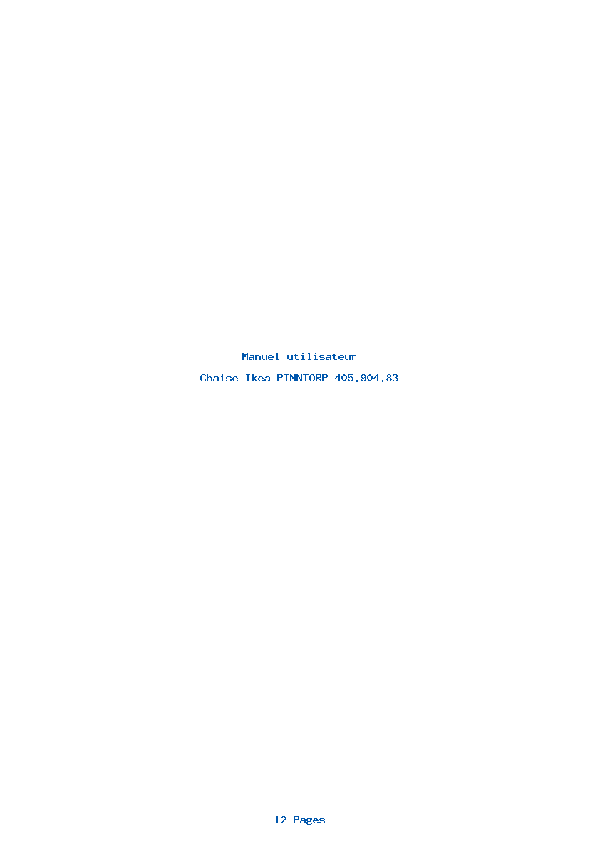 Page 1 de la notice Manuel utilisateur Ikea PINNTORP 405.904.83