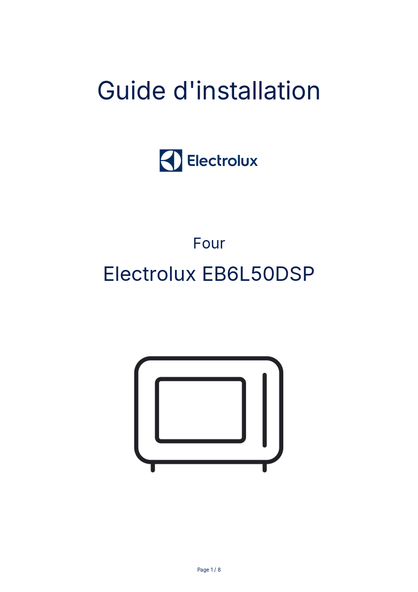 Image de la première page du manuel de l'appareil EB6L50DSP