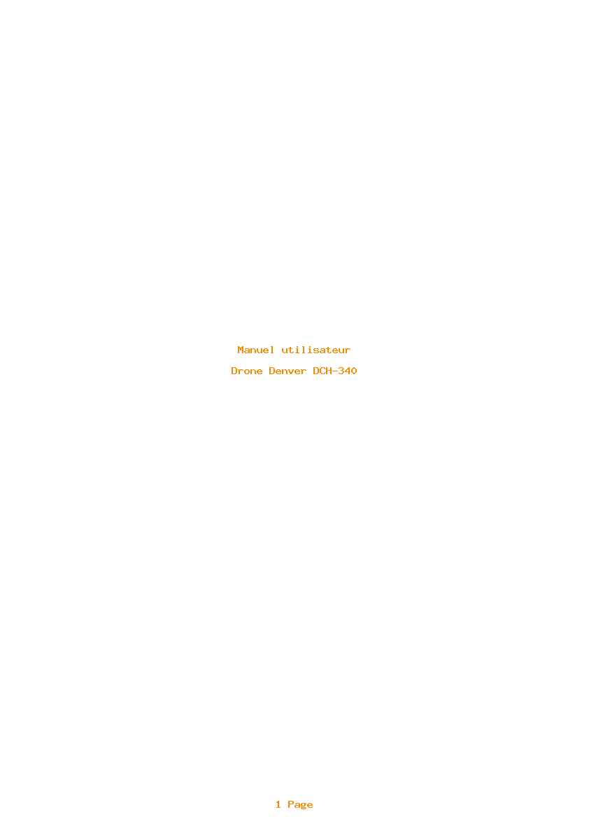 Page 1 de la notice Manuel utilisateur Denver DCH-340