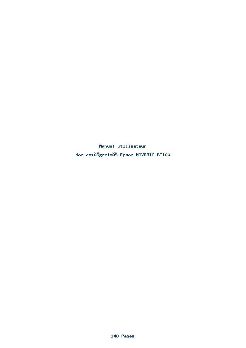 Page 1 de la notice Manuel utilisateur Epson MOVERIO BT100