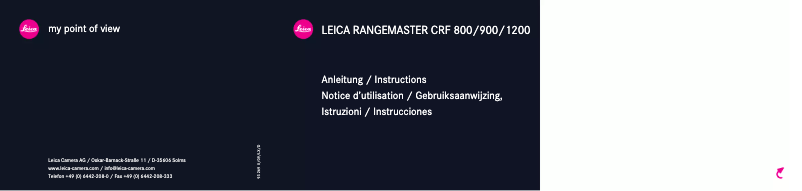 Page 1 de la notice Manuel utilisateur Leica Rangemaster CRF 900