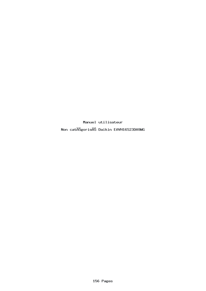 Page 1 de la notice Manuel utilisateur Daikin EAVH16S23DA9WG