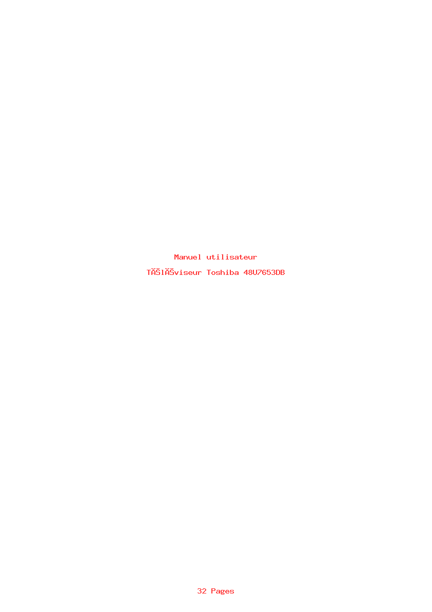 Page 1 de la notice Manuel utilisateur Toshiba 48U7653DB