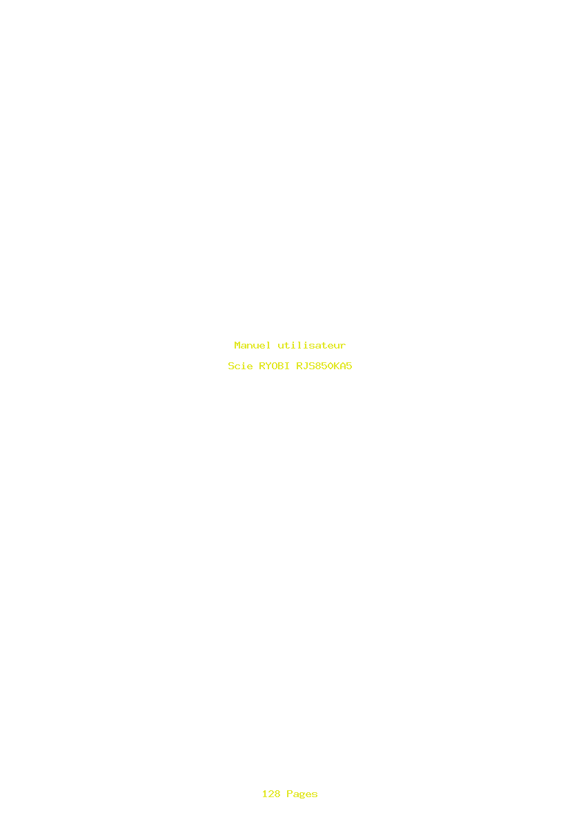 Page 1 de la notice Manuel utilisateur RYOBI RJS850KA5