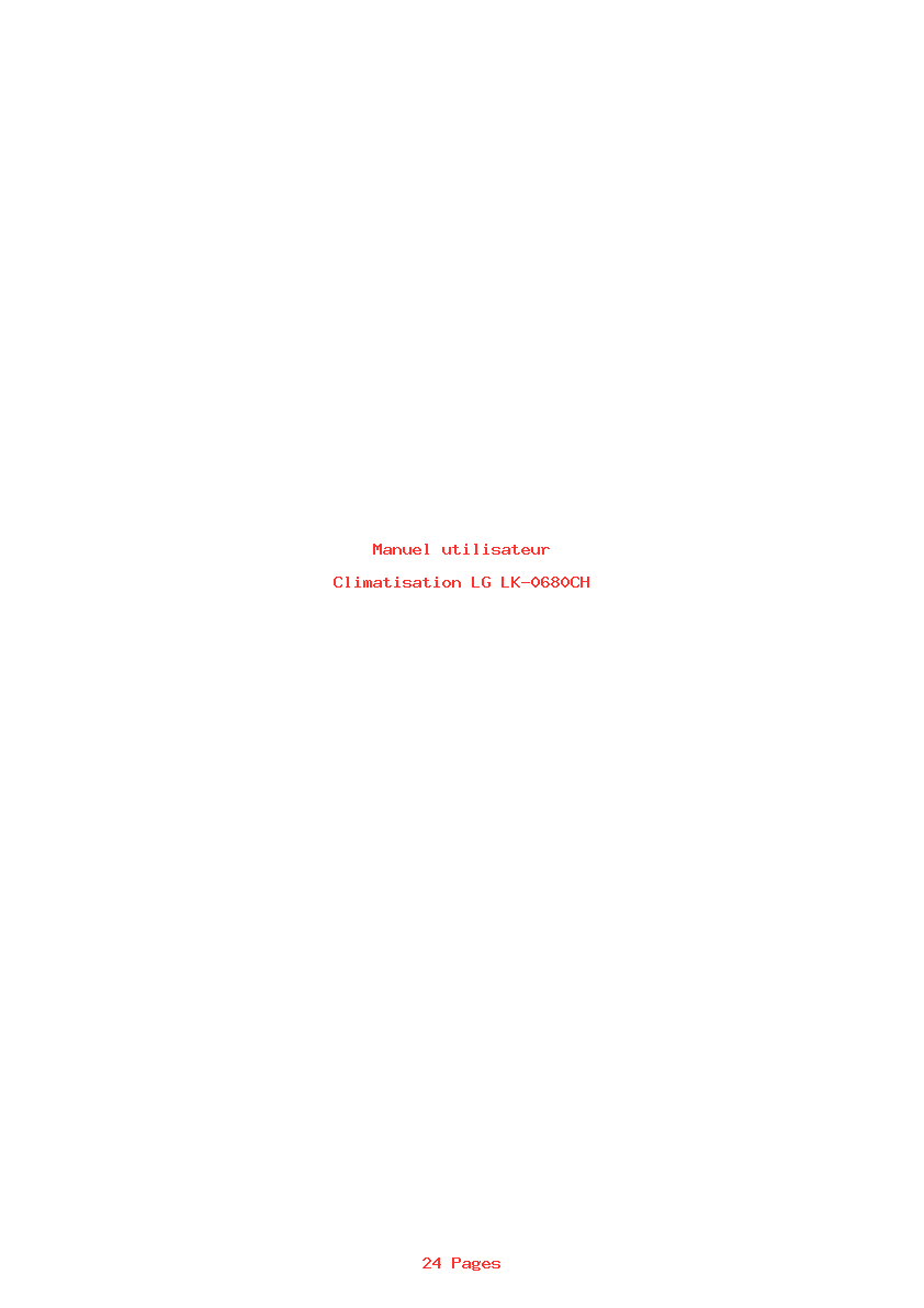 Page 1 de la notice Manuel utilisateur LG LK-0680CH