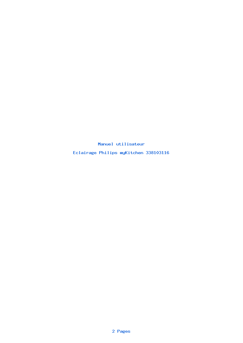 Page 1 de la notice Manuel utilisateur Philips myKitchen 338103116