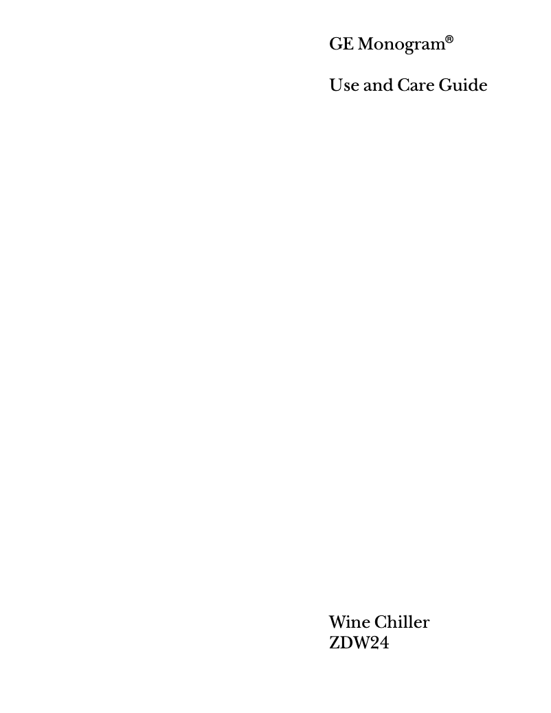 Image de la première page du manuel de l'appareil ZDW24ABB