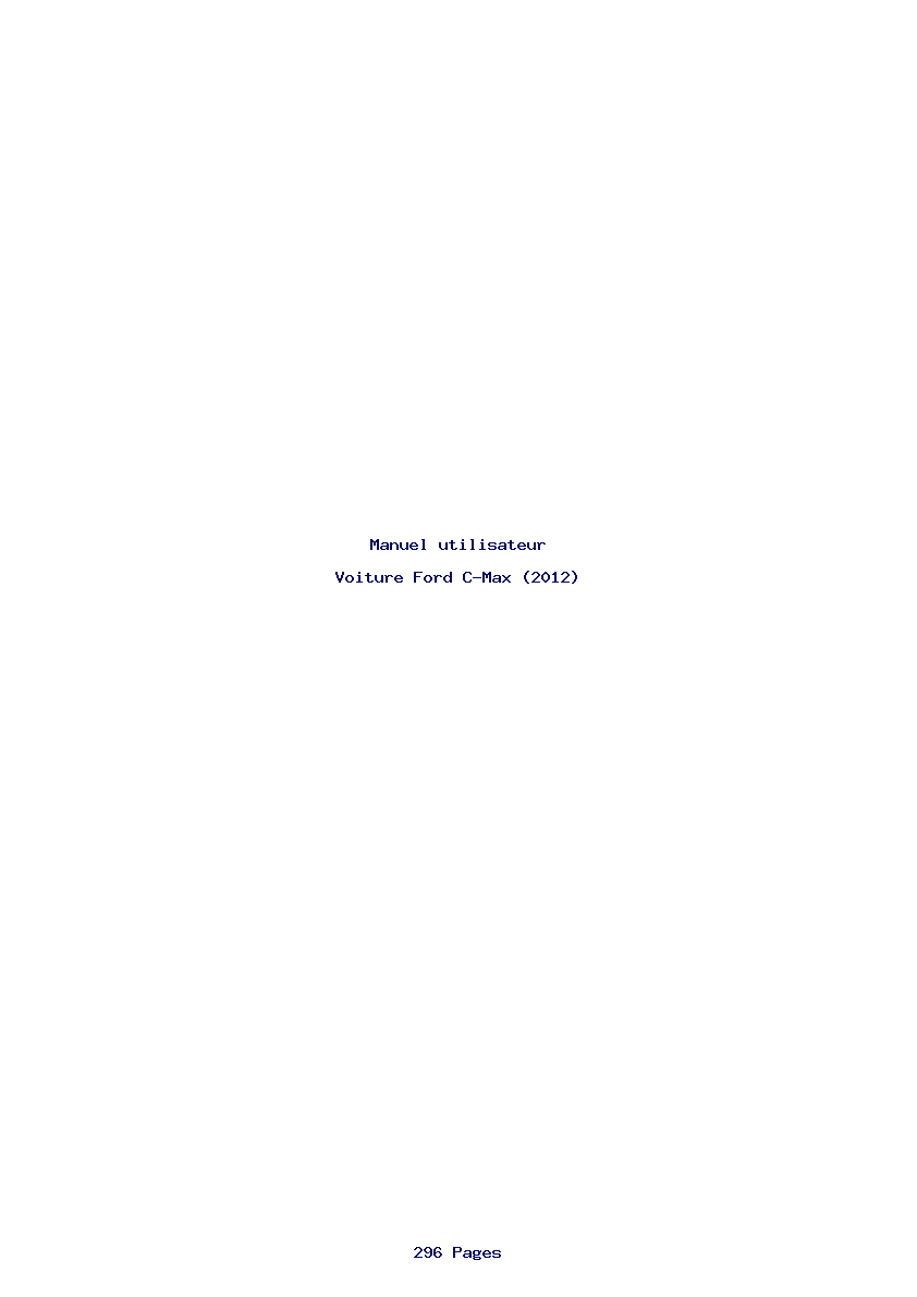 Page 1 de la notice Manuel utilisateur Ford C-Max (2012)