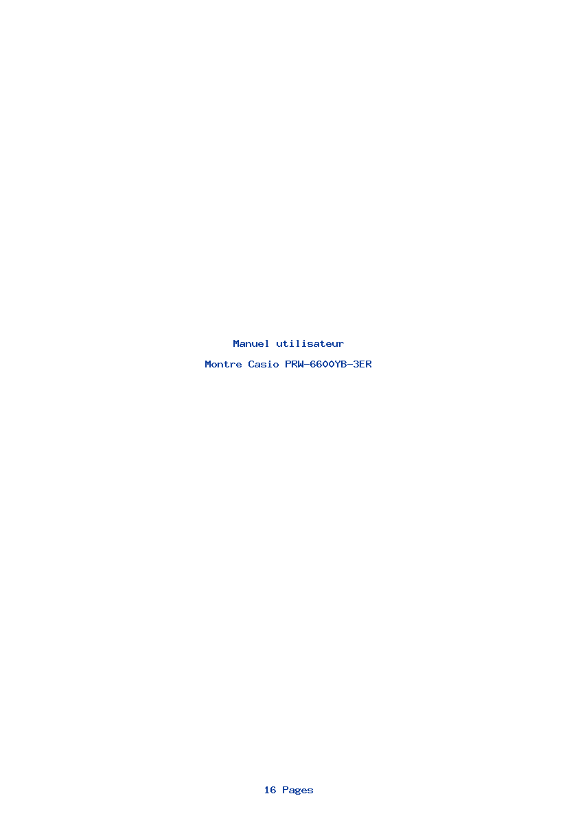 Page 1 de la notice Manuel utilisateur Casio PRW-6600YB-3ER