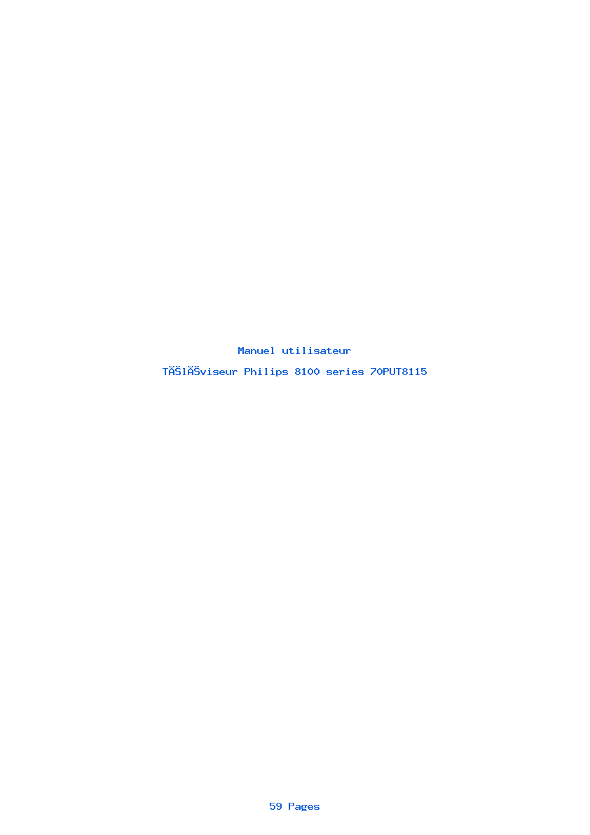 Page 1 de la notice Manuel utilisateur Philips 8100 series 70PUT8115