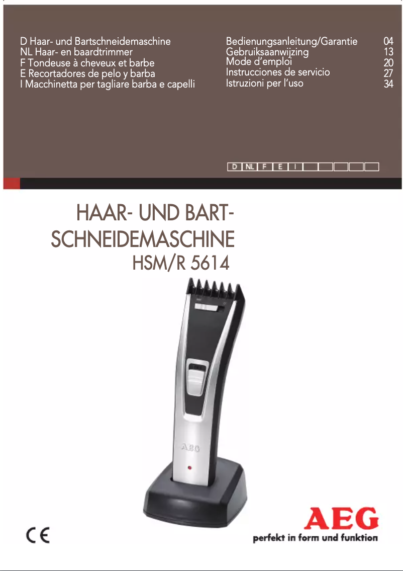 Página 1 del manual Manual de usuario AEG HSM/R 5614