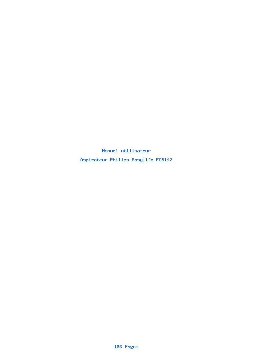 Page 1 de la notice Manuel utilisateur Philips EasyLife FC8147