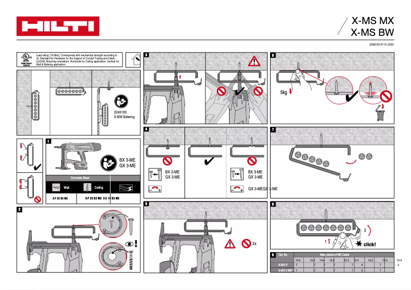 Page 1 de la notice Manuel utilisateur Hilti X-MS BW