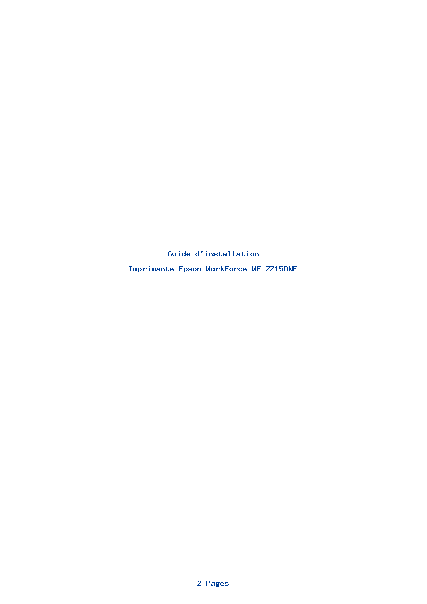 Page 1 de la notice Guide d'installation Epson WorkForce WF-7715DWF
