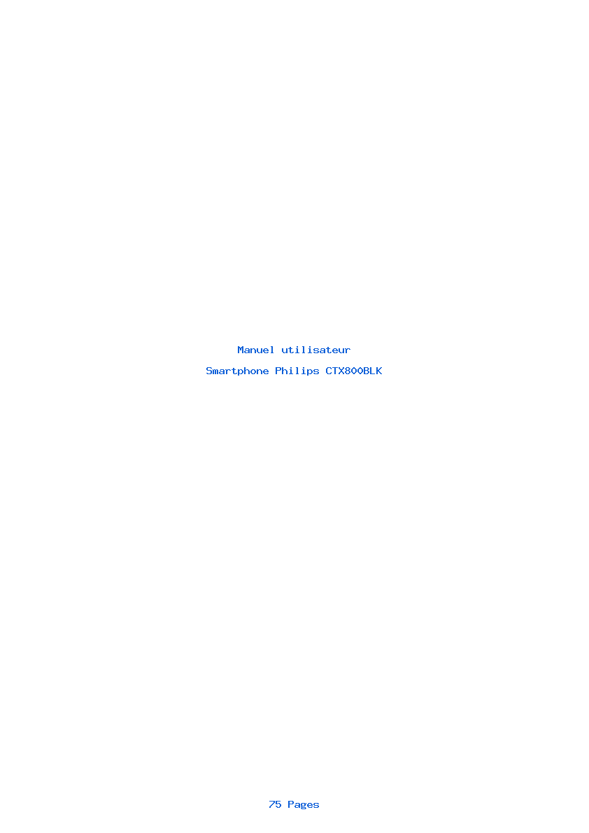 Page 1 de la notice Manuel utilisateur Philips CTX800BLK