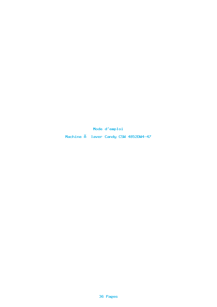 Page 1 de la notice Mode d'emploi Candy CSW 4852DW4-47