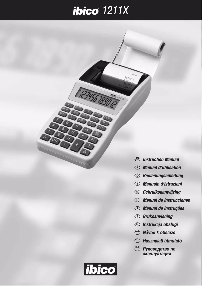 Page 1 de la notice Manuel utilisateur Ibico 1211x