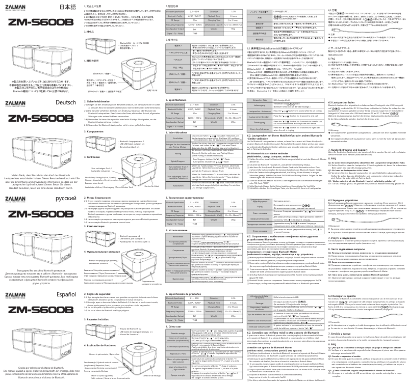 Page 1 de la notice Manuel utilisateur Zalman ZM-S600B