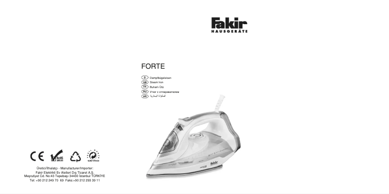 Page 1 de la notice Manuel utilisateur Fakir Forte