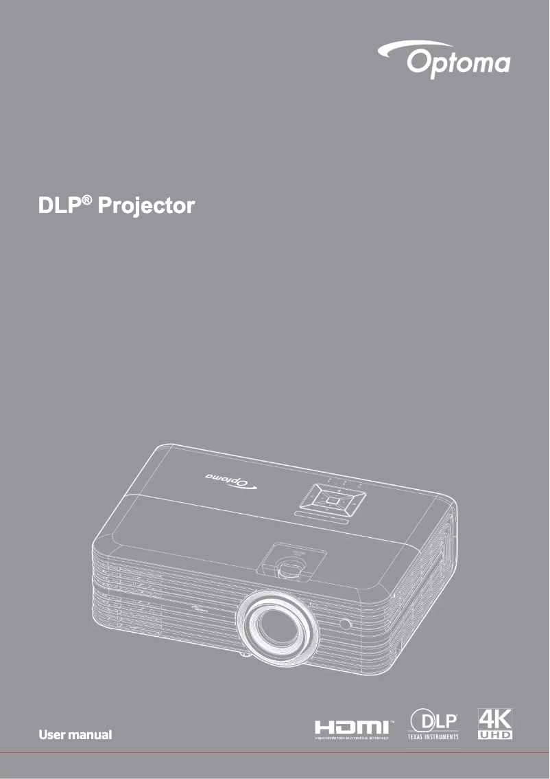 Page 1 de la notice Manuel utilisateur Optoma 4K550ST