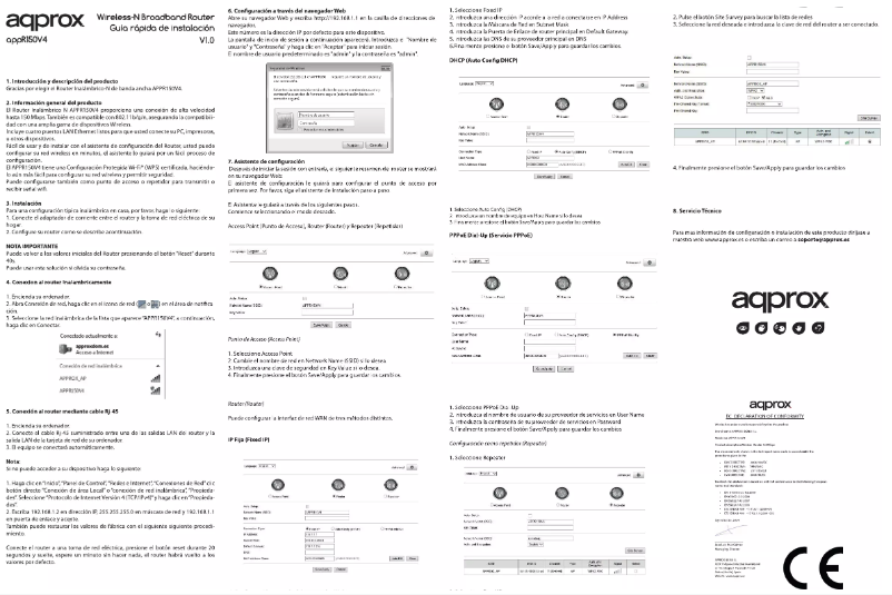 Page 1 de la notice Manuel utilisateur Approx APPR150V4