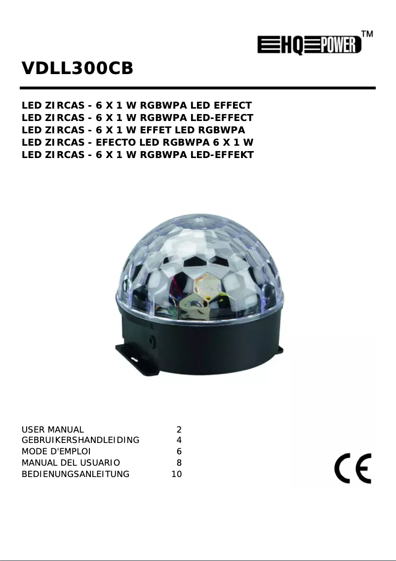 Page 1 de la notice Manuel utilisateur HQ Power VDLL300CB