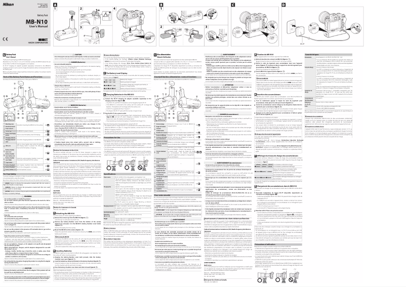 Page 1 de la notice Manuel utilisateur Nikon MB-N10