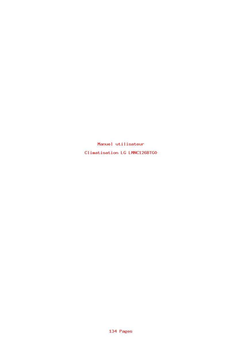 Page 1 de la notice Manuel utilisateur LG LMNC126BTG0
