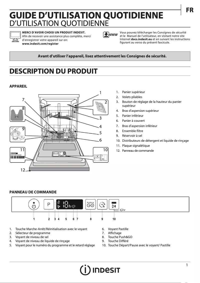 Page n°1 - Manuel utilisateur Indesit D2IHD526AS
