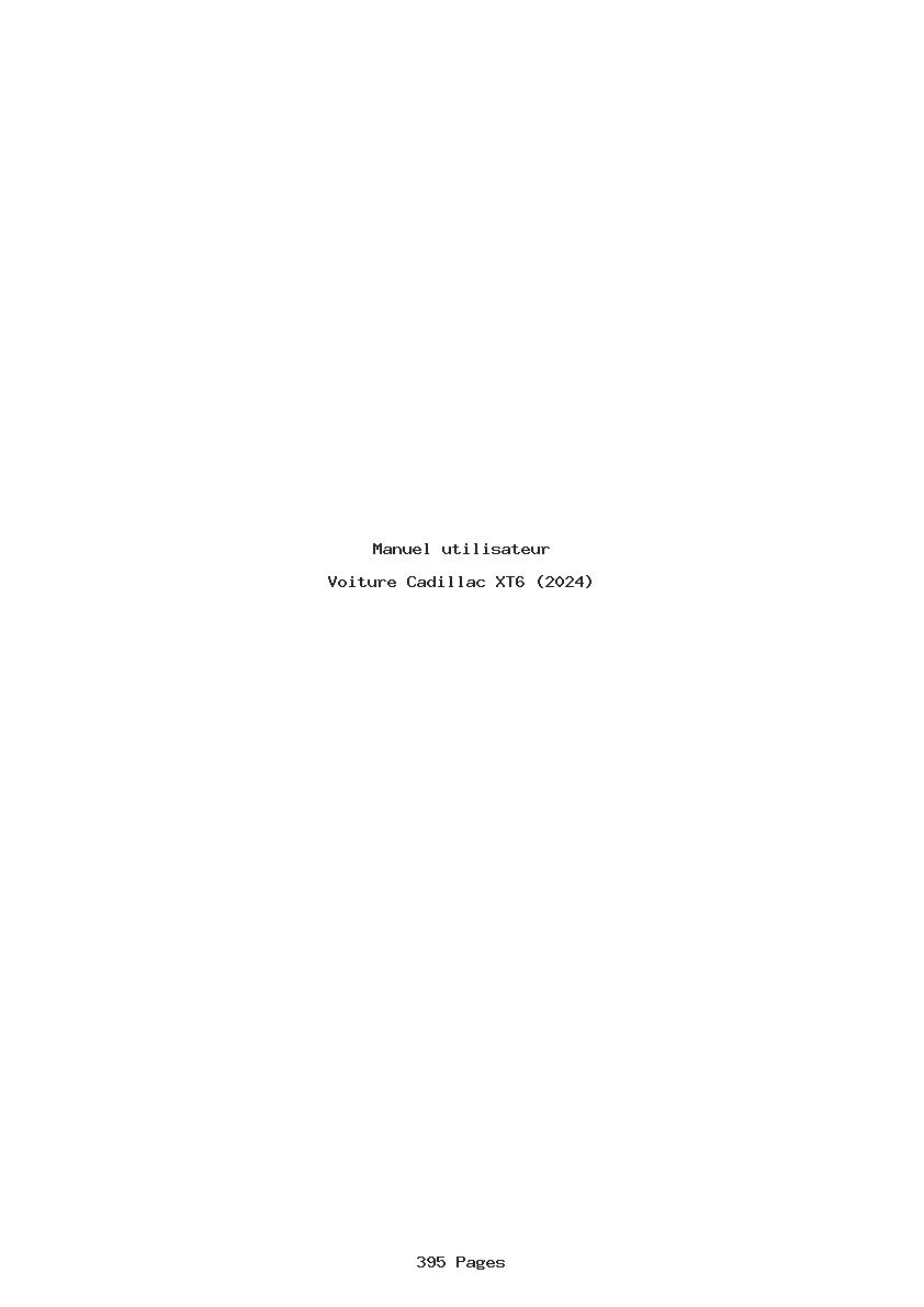 Page 1 de la notice Manuel utilisateur Cadillac XT6 (2024)