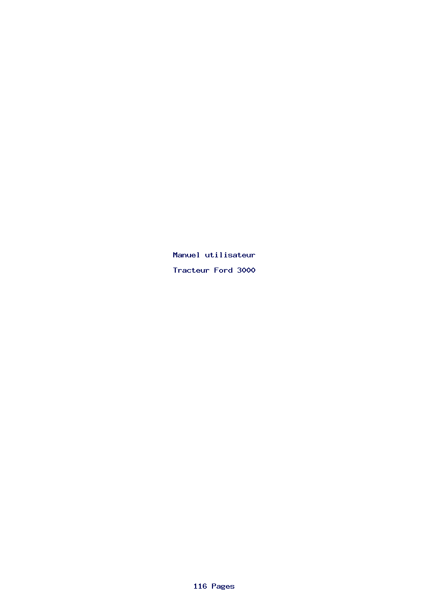 Page 1 de la notice Manuel utilisateur Ford 3000