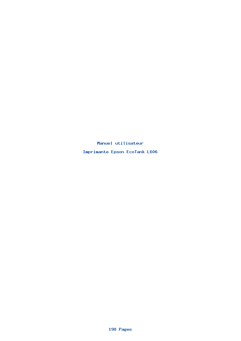 Page 1 de la notice Manuel utilisateur Epson EcoTank L606