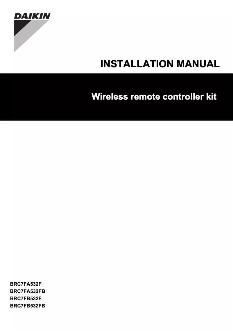 Página 1 del manual Guía de instalación Daikin BRC7FB532F