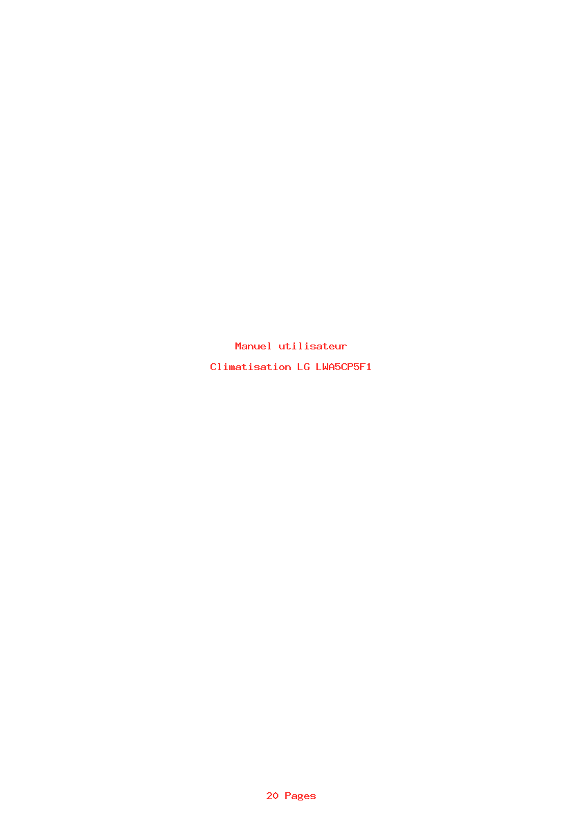 Page 1 de la notice Manuel utilisateur LG LWA5CP5F1