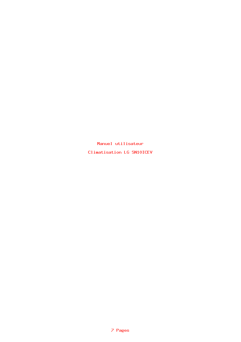 Page 1 de la notice Manuel utilisateur LG SN10ICEV