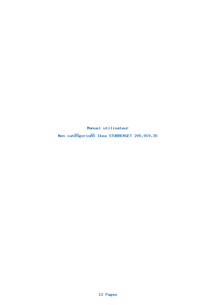 Page 1 de la notice Manuel utilisateur Ikea STUBBERGET 205.919.35