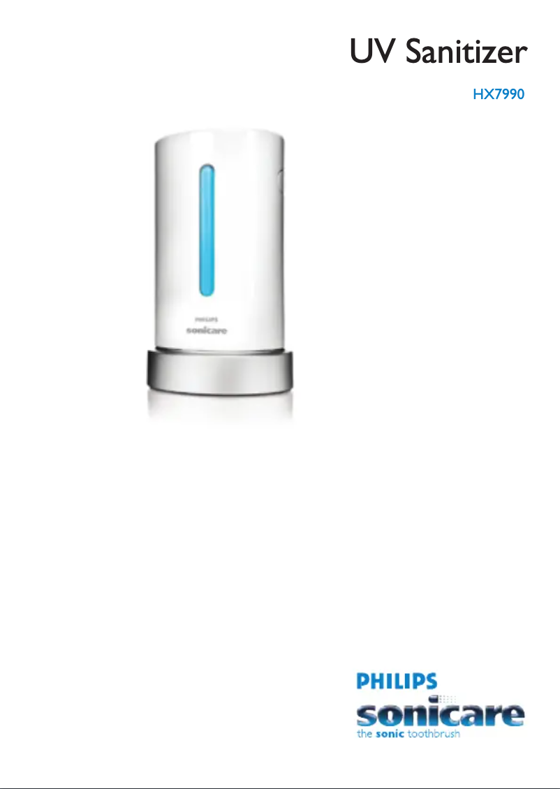 Page 1 of the manual User Manual Philips Sonicare UV Sanitizer HX7990