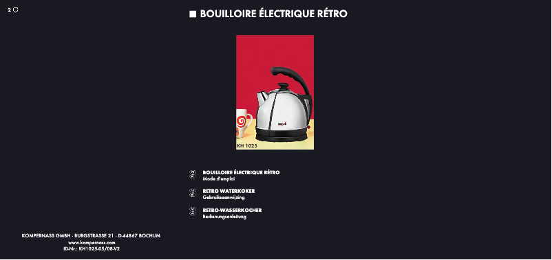 Page 1 de la notice Manuel utilisateur Bifinett KH 1025