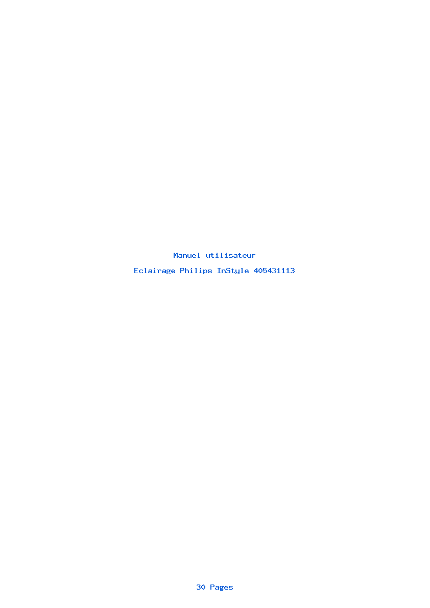 Page 1 de la notice Manuel utilisateur Philips InStyle 405431113