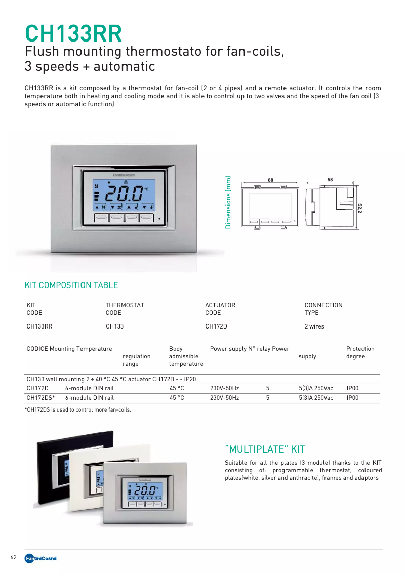 Page 1 de la notice Manuel utilisateur Fantini Cosmi CH133RR
