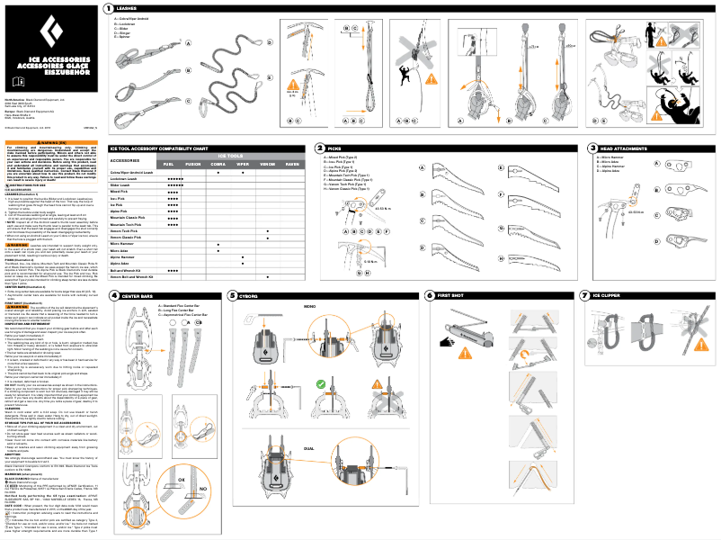 Page 1 de la notice Manuel utilisateur Black Diamond Hot Forged Pick