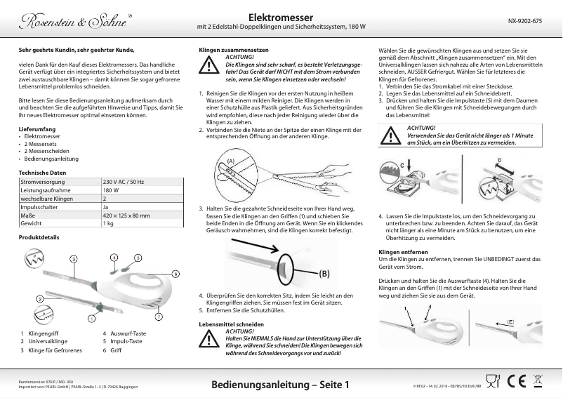 Página 1 del manual Manual de usuario Rosenstein & Söhne NX-9202-919