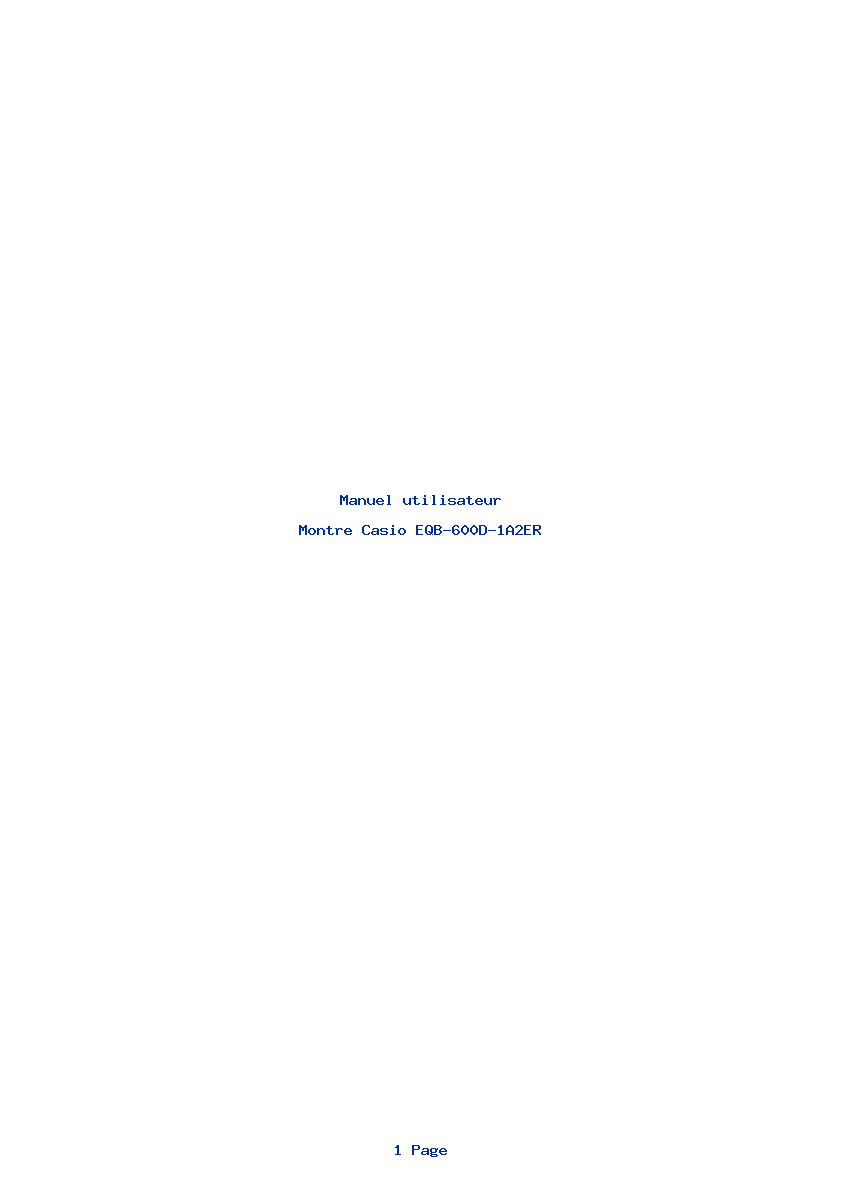 Page 1 de la notice Manuel utilisateur Casio EQB-600D-1A2ER