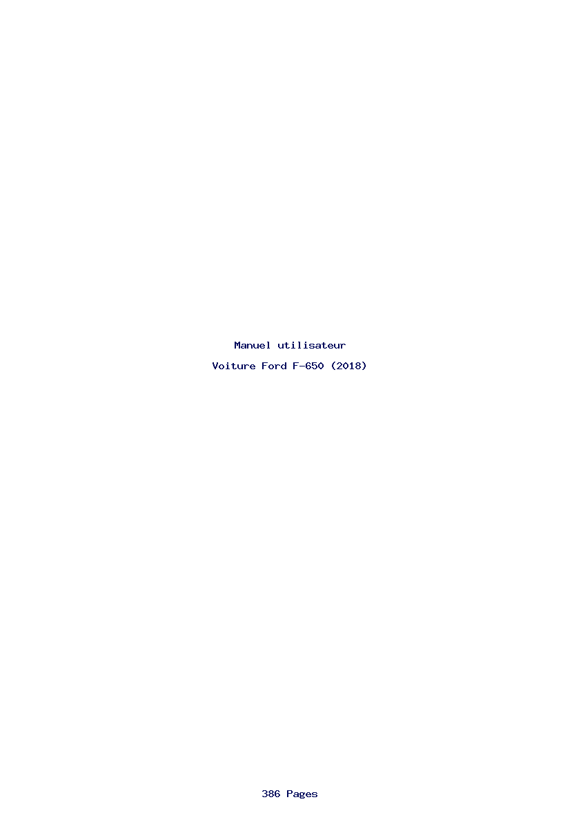 Page 1 de la notice Manuel utilisateur Ford F-650 (2018)