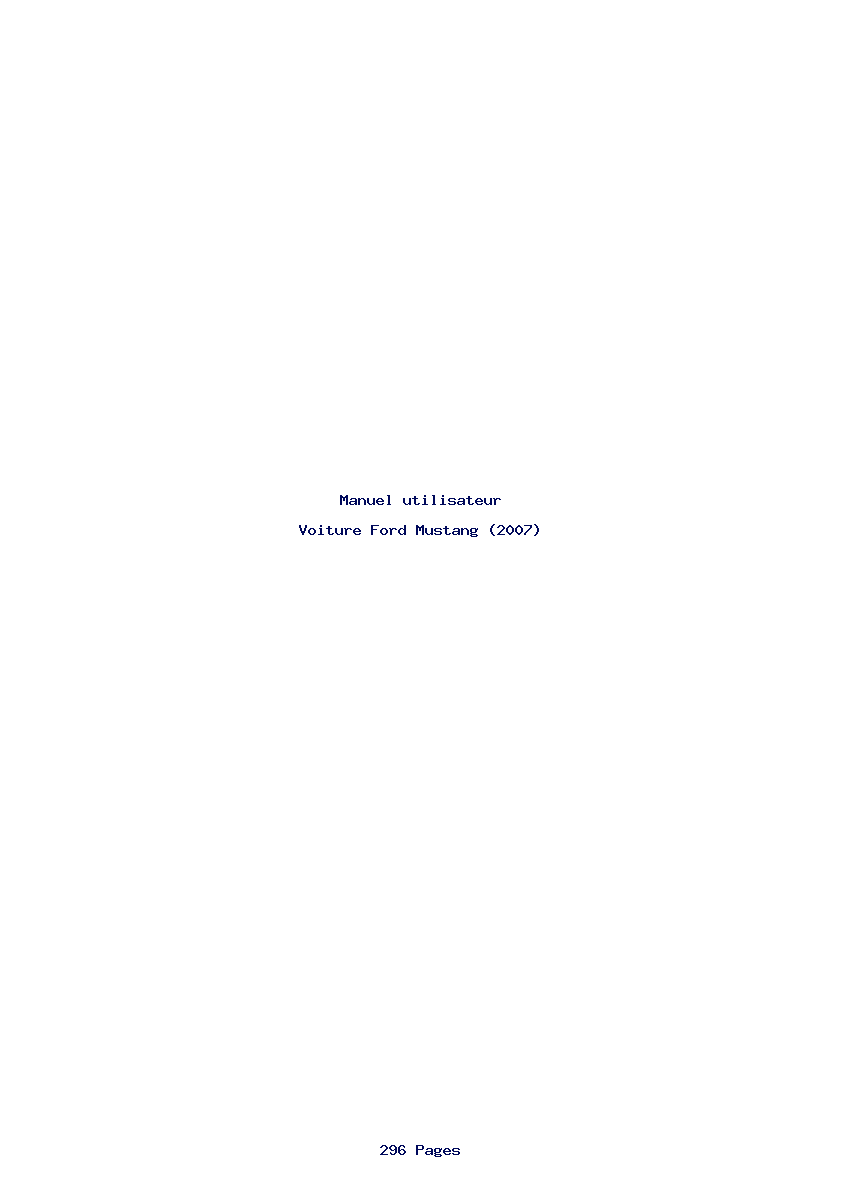 Image de la première page du manuel de l'appareil Mustang (2007)