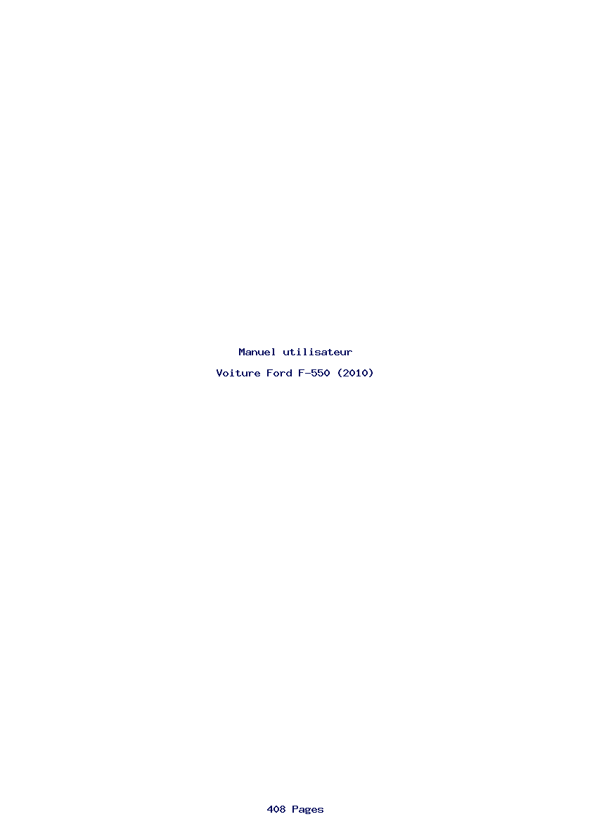Page 1 de la notice Manuel utilisateur Ford F-550 (2010)