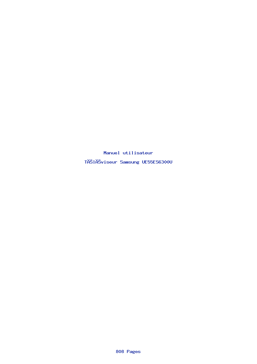 Page 1 de la notice Manuel utilisateur Samsung UE55ES6300U