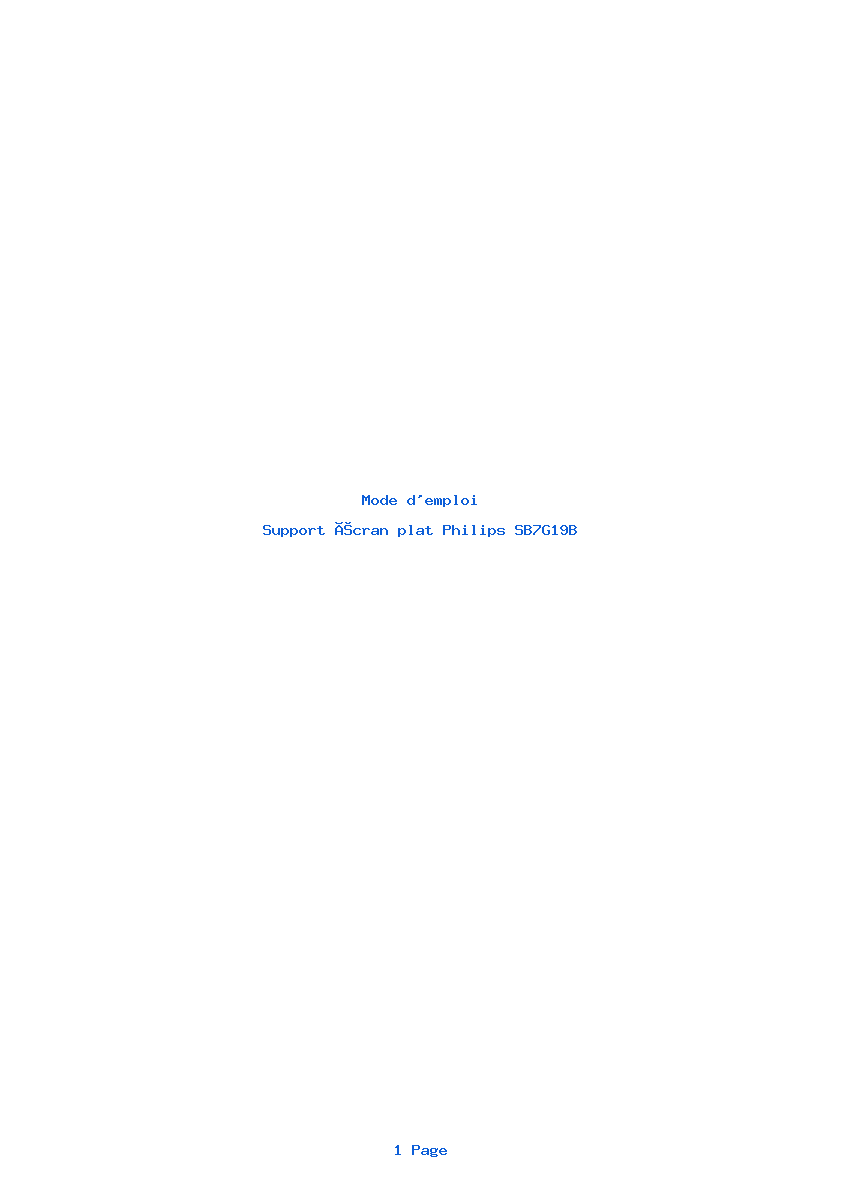 Page 1 de la notice Mode d'emploi Philips SB7G19B