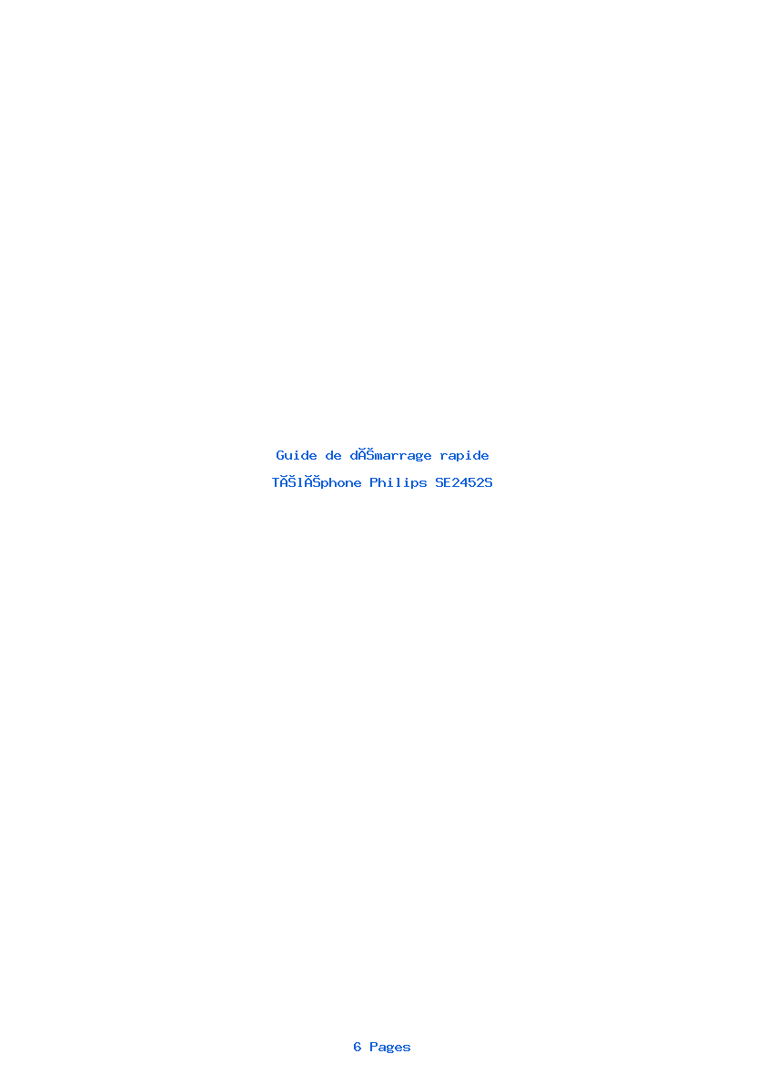 Image de la première page du manuel de l'appareil SE2452S