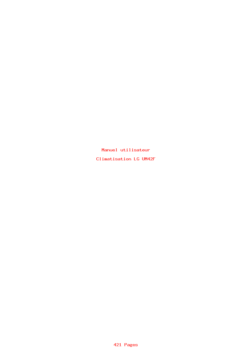 Image de la première page du manuel de l'appareil UM42F